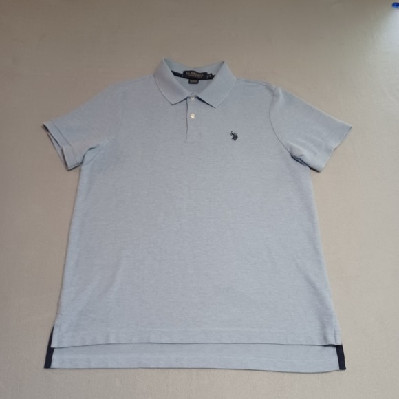 U.S. Polo Assn. Other - US Polo Assn Mens Ultimate Pique‎ Polo Shirt Light Blue Heather Size M 11879929